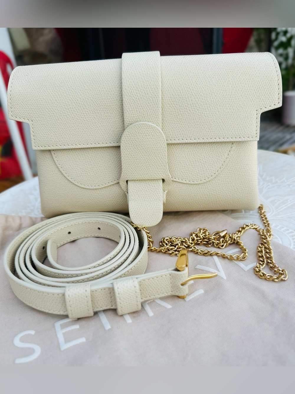 Senreve Cream Pebbled Leather Belt Bag 💙🌹 - Picture 2 of 8